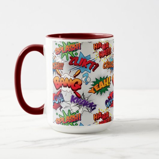 Superhero Bubble Pattern Tasse (Links)