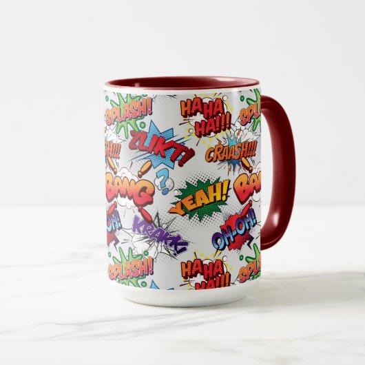Superhero Bubble Pattern Tasse (VorderseiteRechts)