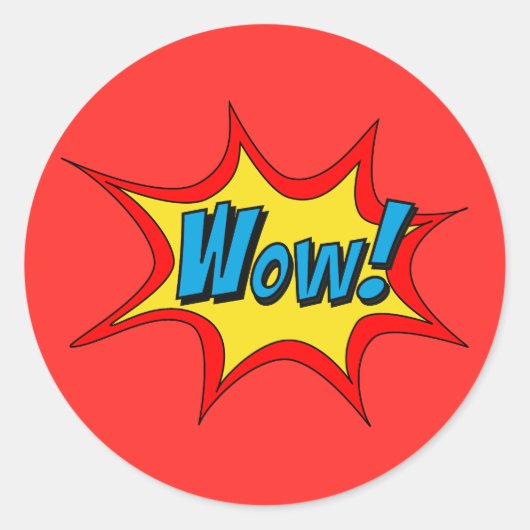 Superhero Callout Wow Teacher Belohnung Runder Aufkleber (Vorderseite)