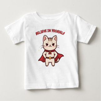 Superhero Cat Believe in Yourself  Baby T-shirt