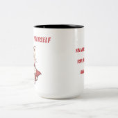 Superhero Cat Believe in Yourself Zweifarbige Tasse (Mittel)
