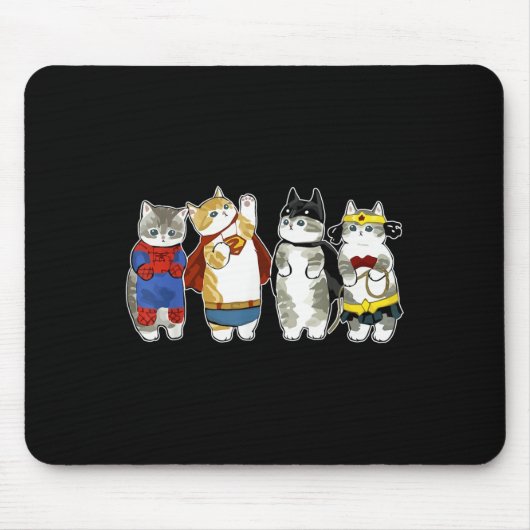 Superhero Cats Kitten Kitty Cats Lover Super Kitte Mousepad (Vorne)