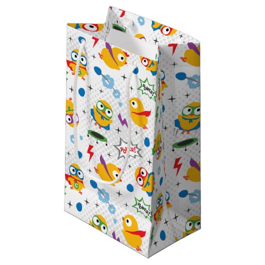 Superhero Chicken Kleine Geschenktüte (Vorderseite Schrägansicht)