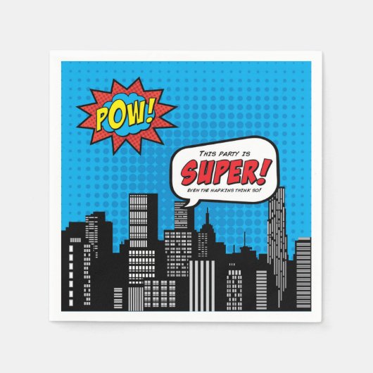 Superhero Cocktail Napkin Spaß Serviette (Vorderseite)