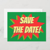 Superhero Comic Ankündigung Datum freihalten Postc (Vorne/Hinten)