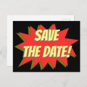 Superhero Comic Ankündigung Datum freihalten Postc (Vorne/Hinten)