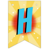 Superhero Comic Book Boy Birthday Blue Red Yellow Wimpelkette (Zweite Fahne)