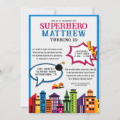 Superhero Comic Book Boys Birthday Einladung (Vorderseite)