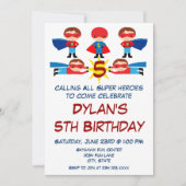 Superhero Comic Book Character Birthday Einladung (Vorderseite)