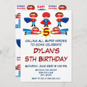 Superhero Comic Book Character Birthday Einladung (Vorne/Hinten)