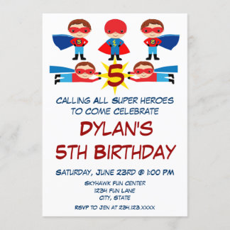 Superhero Comic Book Character Birthday Einladung