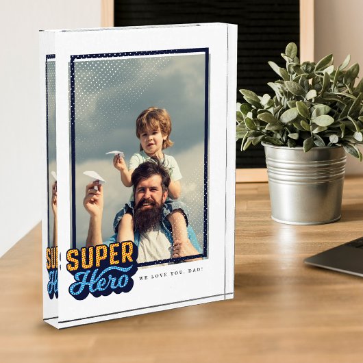 Superhero Comic Book Foto Geschenk für Vater Keepa