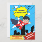 Superhero Comic Book Geburtstagsparty Einladung (Vorderseite)