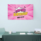 Superhero Comic Book Girl's Birthday Banner (Messeveranstaltung)