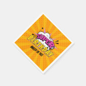 Superhero Comic Book Girl's Niedliche Geburtstag Serviette (Ecke)