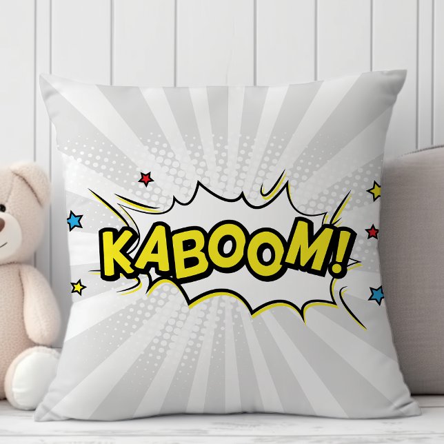 Superhero Comic Book Kaboom Cartoon Kissen (Von Creator hochgeladen)