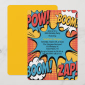 Superhero Comic Book Pop Art Boy Birthday Party Einladung (Vorne/Hinten)