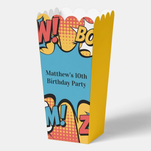 Superhero Comic Book Pop Art Boy Birthday Party Geschenkschachtel (Rückseite)