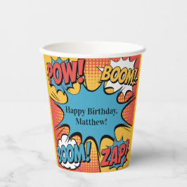 Superhero Comic Book Pop Art Boy Birthday Party Pappbecher