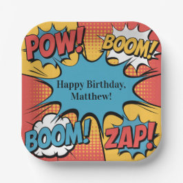 Superhero Comic Book Pop Art Boy Birthday Party Pappteller