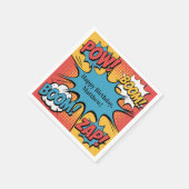 Superhero Comic Book Pop Art Boy Birthday Party Serviette (Ecke)