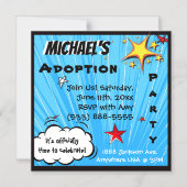Superhero Comic Book Style Adoption Party Magneteinladung (Vorderseite)