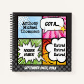 Superhero Comic Book Style Adoption Party Notizblock (Vorderseite)