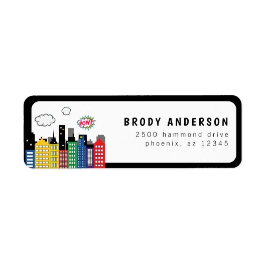 Superhero Comic Book Theme Adresse (Vorne)