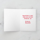 Superhero Comic Boy Fun Foto Geburtstag Karte (Innenseite)