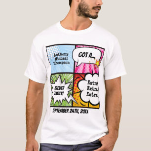 Superhero-Comic-Buch-Art-Adoptions-Party-T-Shirt T-Shirt