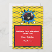 Superhero-Comic-Buch-Geburtstags-Einladung Einladung (Rückseite)