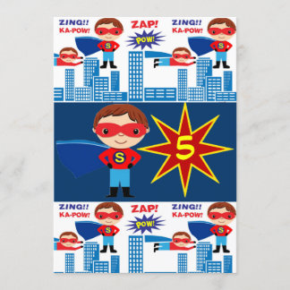 Superhero Comic Buch Kindergeburtstag Einladungen