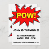 Superhero Comic Buch Thema Einladung Vorlage (Vorne/Hinten)