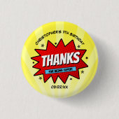 Superhero Comic buchen jedes Alter Geburtstag Button (Vorderseite)