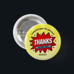 Superhero Comic buchen jedes Alter Geburtstag Button<br><div class="desc">Feiern Sie stilvoll mit diesen lustigen und sehr trendigen Jubiläumsknöpfen. Das Design lässt sich einfach mit Ihrer speziellen Veranstaltungssprache personalisieren und Ihre Gäste werden begeistert sein,  wenn sie diese fantastischen Buttons erhalten. Entsprechende Party-Elemente finden Sie in der Auflistung.</div>