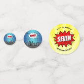 Superhero Comic buchen jedes Alter Geburtstag Foto Konfetti (Rückseiten)