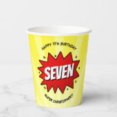 Superhero Comic buchen jedes Alter Geburtstag Pappbecher (Rückseite)