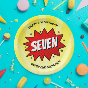 Superhero Comic buchen jedes Alter Geburtstag Pappteller