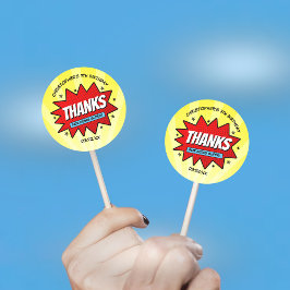 Superhero Comic buchen jedes Alter Geburtstagspart Runder Aufkleber