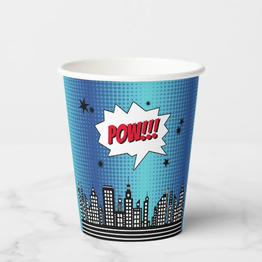 Superhero Comic bucht alle Altersstufen von Geburt Pappbecher (Rückseite)