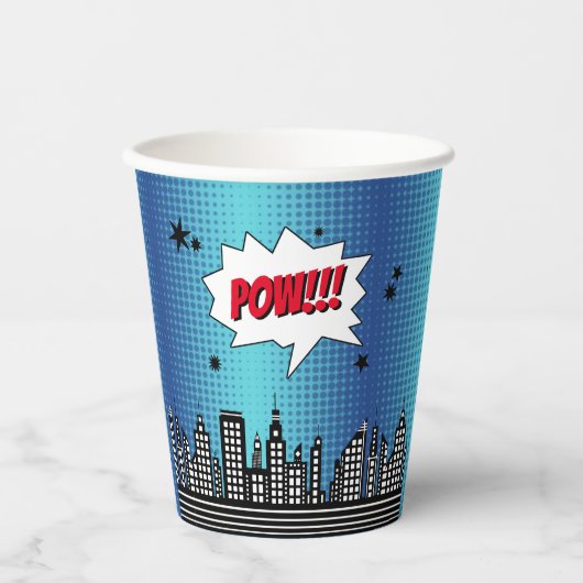 Superhero Comic bucht alle Altersstufen von Geburt Pappbecher (Vorderseite)