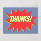 Superhero Comic Danke Postkarte (Vorderseite)