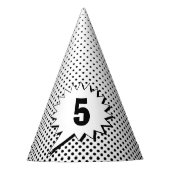 Superhero Comic Dot - Editable Age Speech Bubble Partyhütchen (Vorderseite)