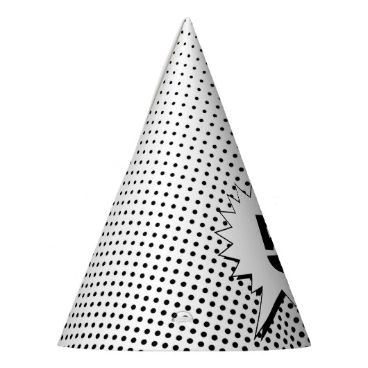 Superhero Comic Dot - Editable Age Speech Bubble Partyhütchen (Links)