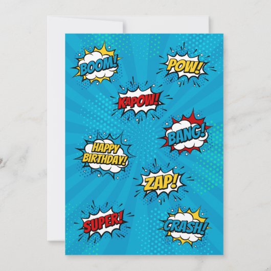 Superhero Comic Geburtstag Einladung Boy (Rückseite)