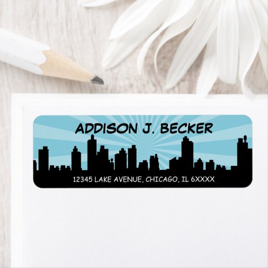 Superhero Comic Geburtstagsadressen-Label (Insitu)