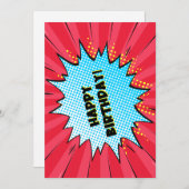 Superhero Comic Geburtstagskarte Feiertagskarte (Vorne/Hinten)