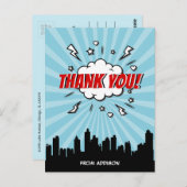 Superhero Comic Geburtstagsparty Danke Postcard Postkarte (Vorne/Hinten)