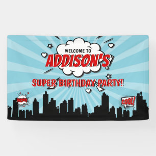 Superhero Comic Geburtstagsparty Willkommensbanner Banner