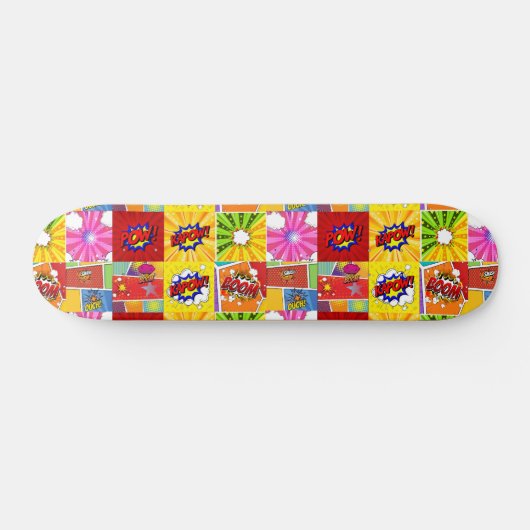 Superhero Comic Pop Hintergrund Skateboard (Horizontal)